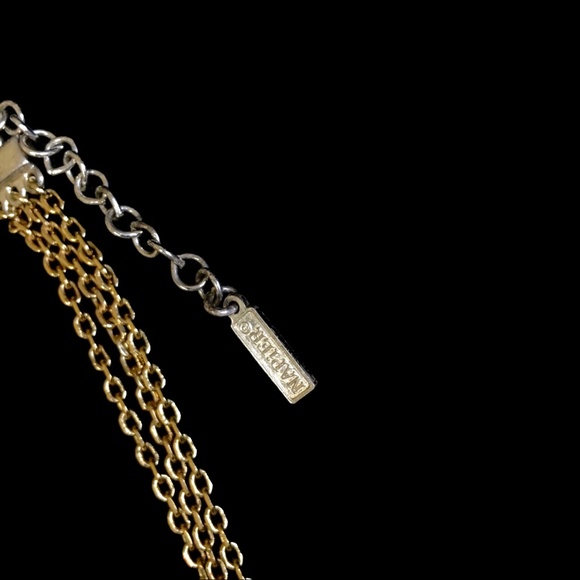 Vintage Napier Two Tone 3 Strand Chain Necklace - Picture 5 of 8